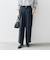 SHIPS any: ツイード タック セミワイド パンツ［NAVY BLUE］
