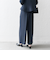SHIPS any:〈洗濯機可能〉ダブルクロス クロップド ワイド パンツ ［NAVY BLUE］