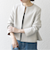 SHIPS any:〈洗濯機可能〉ダブルクロス  ペプラム ノーカラー ジャケット［NAVY BLUE］