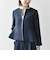 SHIPS any:〈洗濯機可能〉ダブルクロス  ペプラム ノーカラー ジャケット［NAVY BLUE］