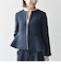 SHIPS any:〈洗濯機可能〉ダブルクロス  ペプラム ノーカラー ジャケット［NAVY BLUE］
