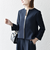 SHIPS any:〈洗濯機可能〉ダブルクロス  ペプラム ノーカラー ジャケット［NAVY BLUE］
