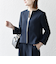 SHIPS any:〈洗濯機可能〉ダブルクロス  ペプラム ノーカラー ジャケット［NAVY BLUE］