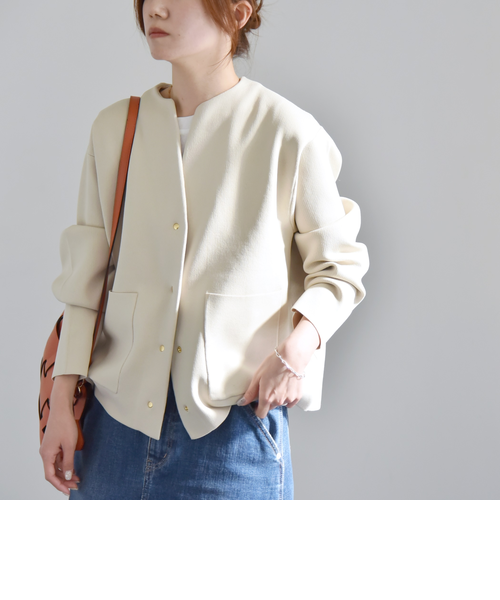 一部追加予約》quaranciel:〈手洗い可能〉ノーカラー ポケット