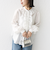〈手洗い可能〉エアリー フロント フリル デザイン ブラウス