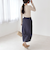 quaranciel:〈洗濯機可能〉デニムライク バックル ベルト ラップ スカート