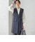 〈手洗い可能〉トリアセテート混 ロング ジレ（セットアップ対応可）