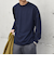 SHIPS any: デザイン リブ ハイゲージ ポンチ クルーネック Tシャツ (ロンT)◆