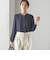 〈手洗い可能〉ボウタイ ソリッド 長袖 ブラウス