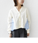 【WEB限定】〈手洗い可能〉布帛 コンビ Vネック カーディガン