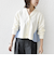 【WEB限定】〈手洗い可能〉布帛 コンビ Vネック カーディガン