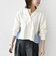 【WEB限定】〈手洗い可能〉布帛 コンビ Vネック カーディガン