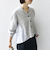 【WEB限定】〈手洗い可能〉布帛 コンビ Vネック カーディガン