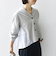 【WEB限定】〈手洗い可能〉布帛 コンビ Vネック カーディガン