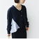 【WEB限定】〈手洗い可能〉布帛 コンビ Vネック カーディガン