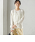 〈手洗い可能〉割繊 クルーネック ギャザー ブラウス