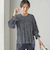 〈手洗い可能〉割繊 クルーネック ギャザー ブラウス