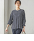 〈手洗い可能〉割繊 クルーネック ギャザー ブラウス
