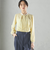 〈手洗い可能〉ボウタイ 幾何 プリント 長袖 ブラウス
