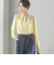 〈手洗い可能〉ボウタイ 幾何 プリント 長袖 ブラウス