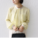 〈手洗い可能〉ボウタイ 幾何 プリント 長袖 ブラウス