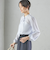 〈手洗い可能〉ボウタイ 幾何 プリント 長袖 ブラウス