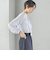 〈手洗い可能〉ボウタイ 幾何 プリント 長袖 ブラウス