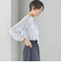 〈手洗い可能〉ボウタイ 幾何 プリント 長袖 ブラウス