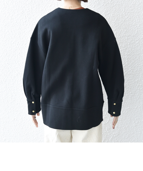 ぴく様25SS♡SHIPS any ダブルジャージー ノーカラーコート ブラック SHIPS any:〈洗濯機可能〉ダブルジャージー ノーカラー コート｜ SHIPS