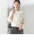 〈手洗い可能〉ペーパー ポリエステル Vネック カーディガン