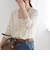 quaranciel:〈手洗い可能〉シルク ミックス ギャザー ニット カーディガン