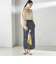 〈手洗い可能〉Asami 麻調合繊 ウエスト リブ タイト スカート