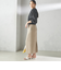 〈手洗い可能〉Asami 麻調合繊 ウエスト リブ タイト スカート