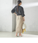 〈手洗い可能〉Asami 麻調合繊 ウエスト リブ タイト スカート