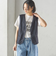 〈手洗い可能〉Asami 麻調合繊 ショート ジレ