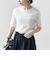 SHIPS any:〈洗濯機可能〉シアー リブ ハーフ スリーブ クルーネック TEE