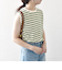 SHIPS any:〈洗濯機可能〉パイル ボーダー ノースリーブ TEE