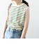 SHIPS any:〈洗濯機可能〉パイル ボーダー ノースリーブ TEE
