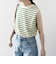 SHIPS any:〈洗濯機可能〉パイル ボーダー ノースリーブ TEE