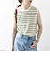 SHIPS any:〈洗濯機可能〉パイル ボーダー ノースリーブ TEE