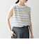 SHIPS any:〈洗濯機可能〉パイル ボーダー ノースリーブ TEE