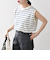 SHIPS any:〈洗濯機可能〉パイル ボーダー ノースリーブ TEE