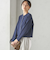 〈手洗い可能〉ブークレ ダブル ニット パールモチーフボタン カーディガン