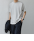 SHIPS any: デザイン リブ ハイゲージ ポンチ クルーネック Tシャツ◇