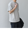 SHIPS any: デザイン リブ ハイゲージ ポンチ クルーネック Tシャツ◇