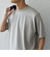 SHIPS any: デザイン リブ ハイゲージ ポンチ クルーネック Tシャツ◇