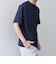 SHIPS any: デザイン リブ ハイゲージ ポンチ クルーネック Tシャツ◇