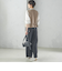 〈接触冷感/吸水速乾〉アセテート ワッシャー ウエスト デザイン パンツ