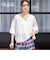 【一部WEB限定】〈手洗い可能〉IMPERIAL LINEN スキッパー ブラウス