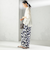 〈手洗い可能〉サテン プリント ドロスト パンツ